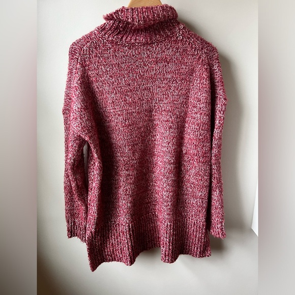 J CREW Marled Italian Wool Blend Turtleneck Sweater Oversized‎ Baggy Mohair M - Picture 5 of 6